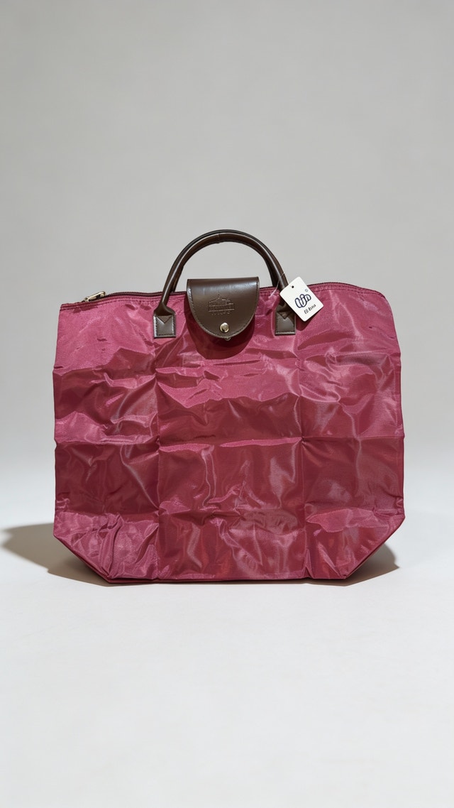 Foldable Lightweight Nylon Tote Bag (Pink) - photo 2