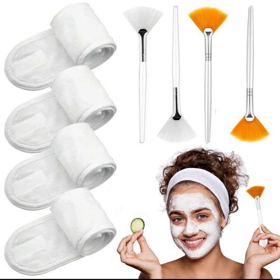 Adjustable Towel Headbands With Fan Brushes