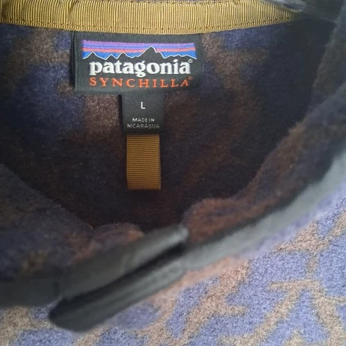 Patagonia Aztec Synchilla Fleece Jacket, Camo, Mens L - photo 5