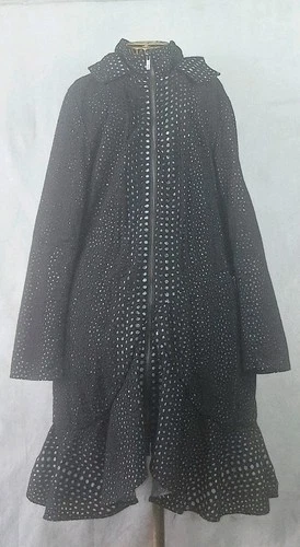 ZAC Zac Posen Black Hooded Trench Coat Medium