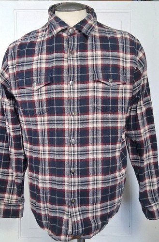Dakota Grizzly Flannel Button Down Shirt Men’s XL Navy Burgundy