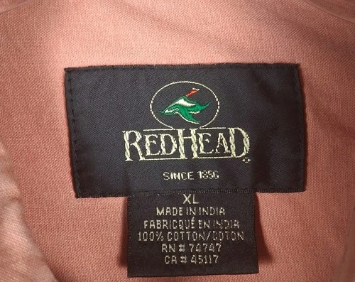 Redhead Shirt Mens XL Peach Cotton Canvas - photo 4