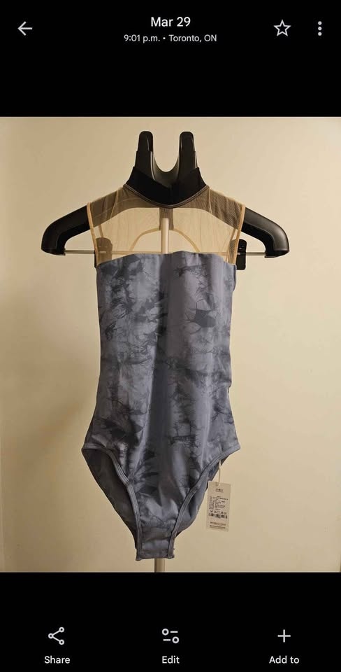 Grey Marble Pattern Leotard – Mint Condition - photo 2
