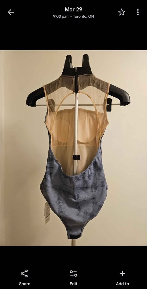 Grey Marble Pattern Leotard – Mint Condition - photo 3