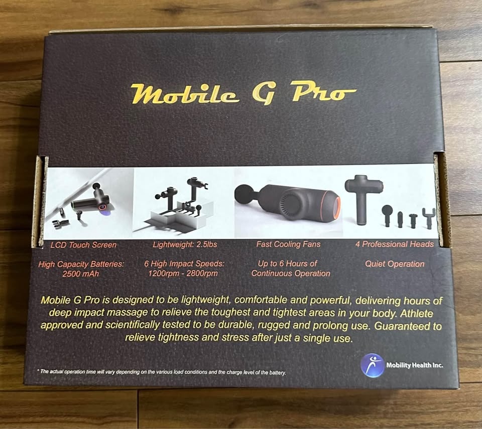 BRAND NEW MOBILE G PRO COBALT BLUE PROFESSIONAL MASSAGE GUN - photo 2