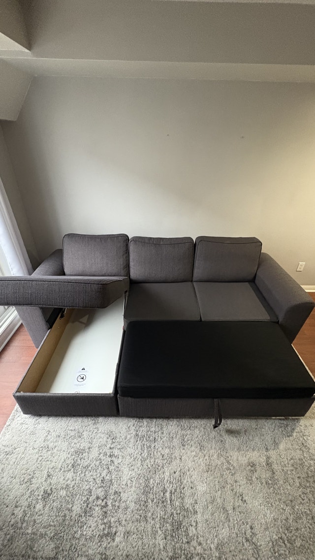 Structube “Berto” Sectional Sofa with Storage – Dark Grey - photo 3