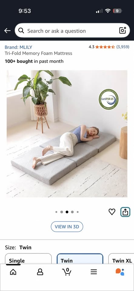 Trifold memory foam Mattress Twin - photo 2