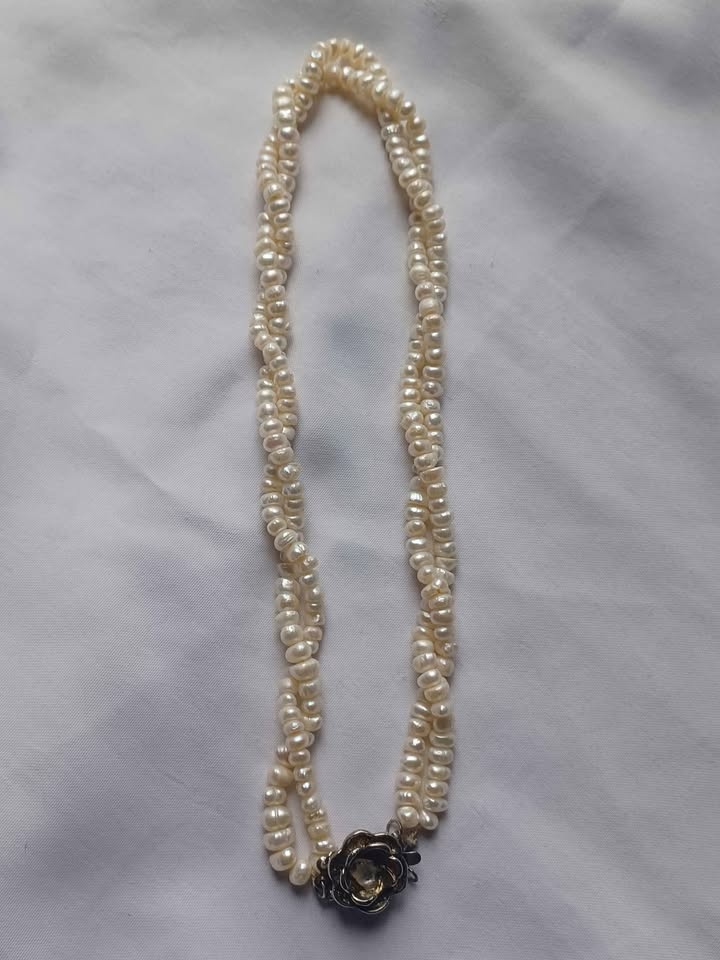 Vintage Large genuine Pearl & Silver necklace - photo 2