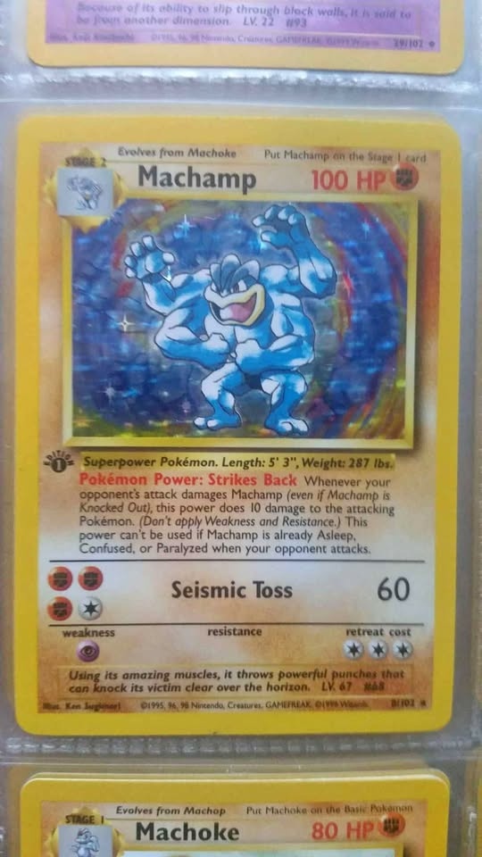 Super rare base set 1999 Machamp 1st edition