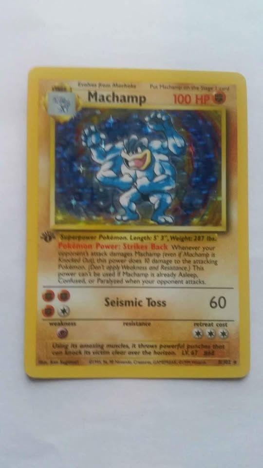 Super rare base set 1999 Machamp 1st edition - photo 2
