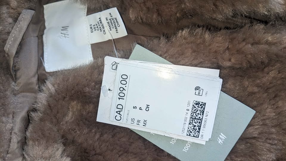 H & M Teddy Coat & Wide Leg Jeans SZ 8 $75 both - photo 2