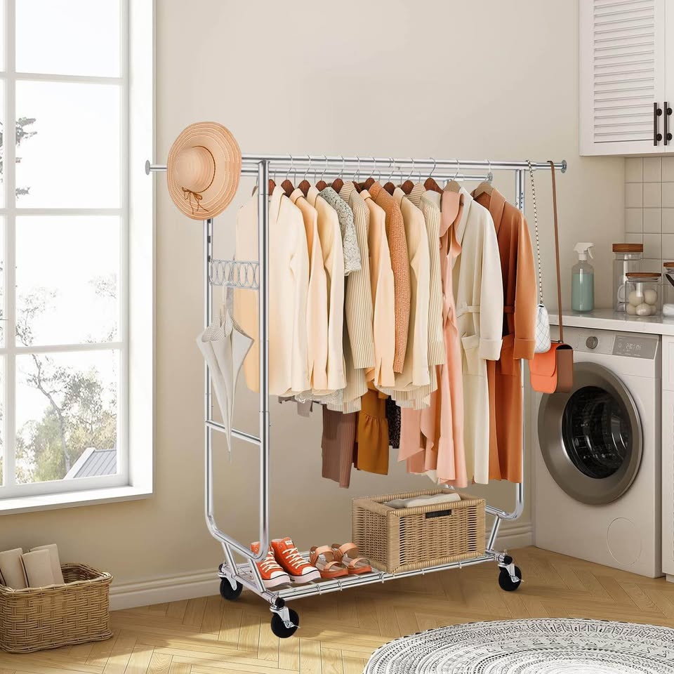Fyzeg Double Clothing Garment Rack, Heavy Duty - photo 2