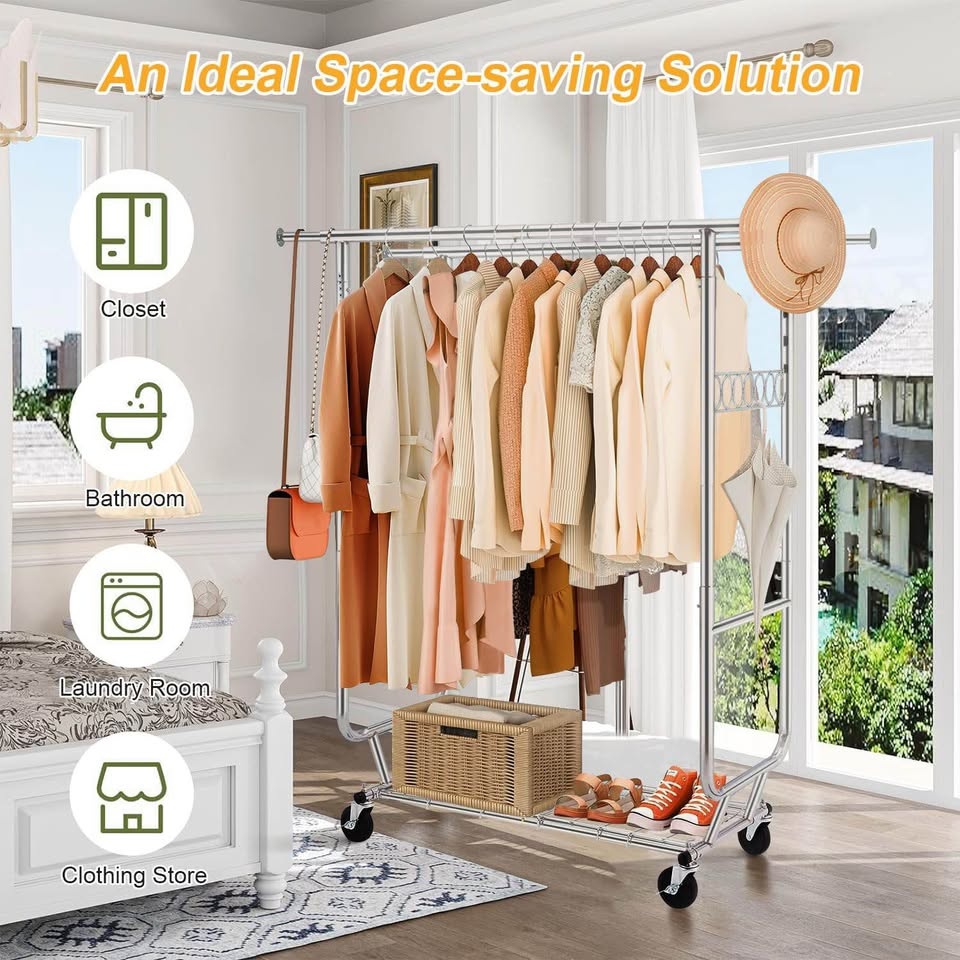 Fyzeg Double Clothing Garment Rack, Heavy Duty - photo 4
