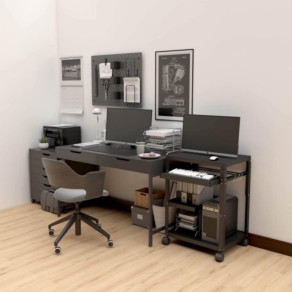 3 Tiers Mobile Computer Adjustable, Standup Desk - photo 2