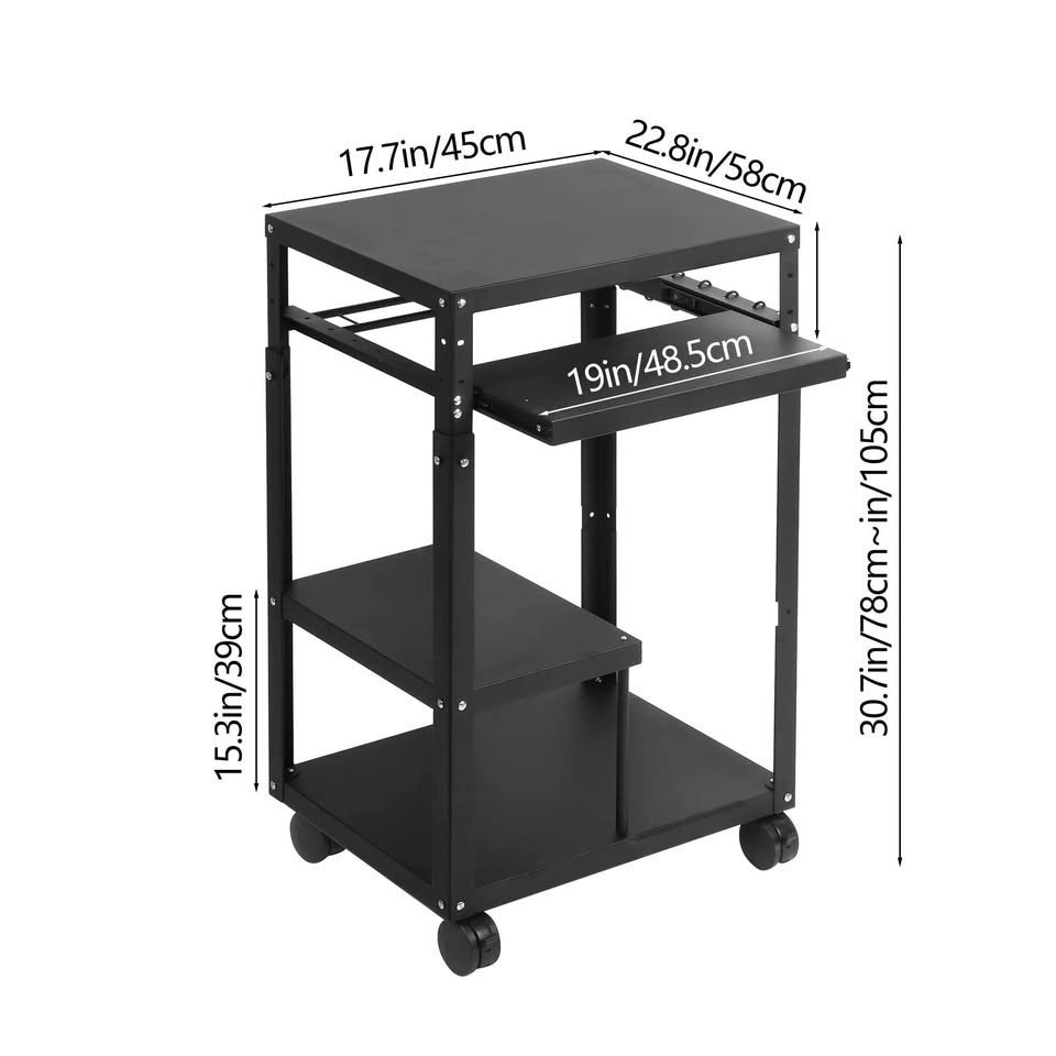 3 Tiers Mobile Computer Adjustable, Standup Desk - photo 3