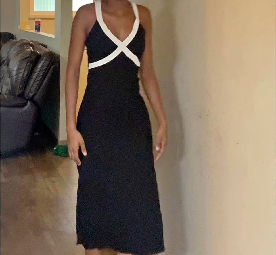 Linen like Black dress