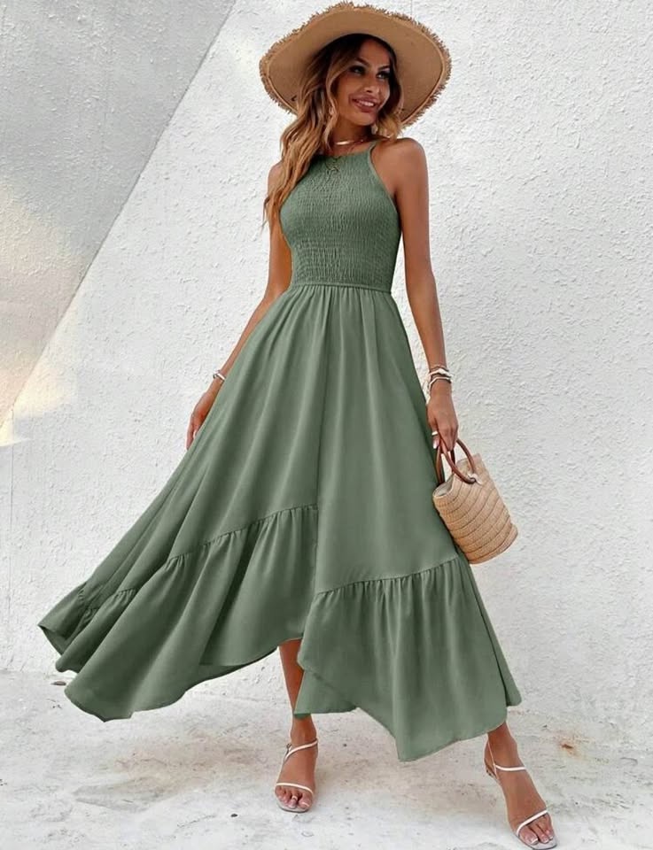 Xs Green high low dress