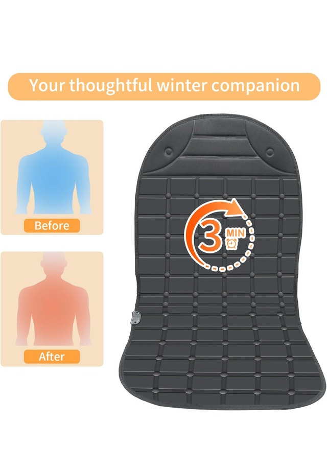 universal 12V heated car seat cushions for driver and passenger - photo 2