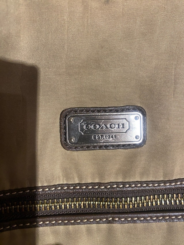 Coach nylon messenger bag with leather trim - photo 5