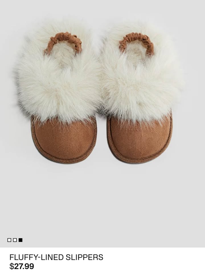 BRAND NEW H&M kid’s fluffy lined slippers size 11-12 - photo 4