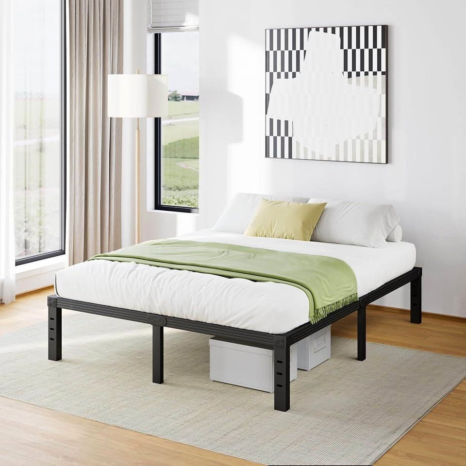 14 Inch High Metal Queen Bed Frame