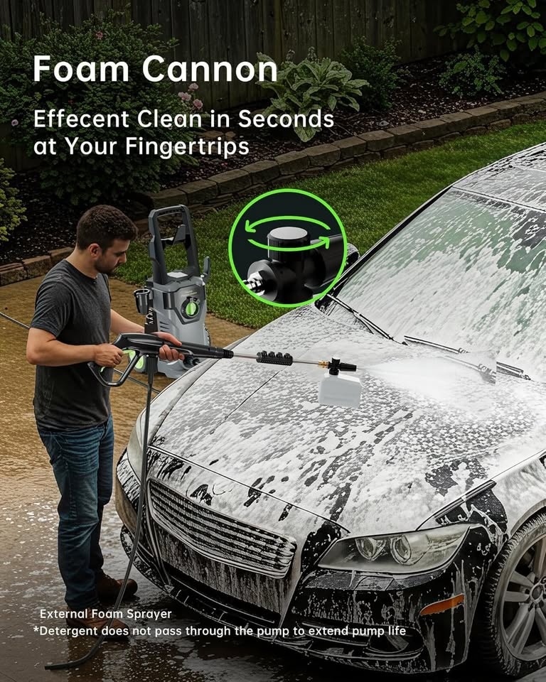 Sealed Pressure Washer, Power Washer with Foam - photo 3