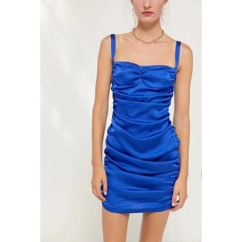 LIONESS Women's Mini Dress Cobalt Blue Size M NWT - photo 3