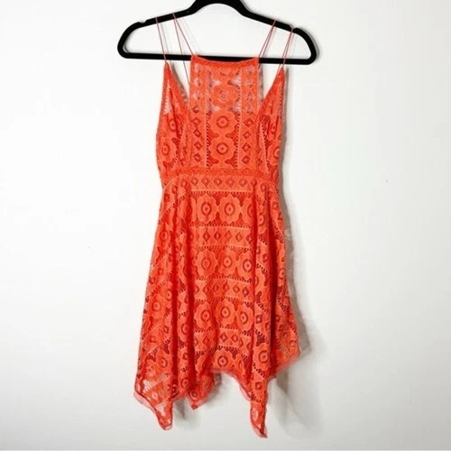 Free People Lace Dress Size 0 Coral Orange - photo 2