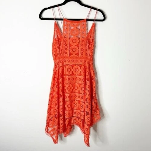 Free People Lace Dress Size 0 Coral Orange - photo 4