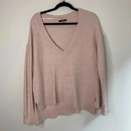 Zara Women's Sweater Size S Pink Chevron Knit - photo 4