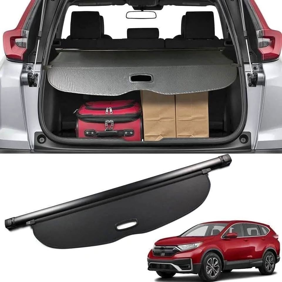 Black Retractable Rear Trunk Cargo Cover for Honda CRV