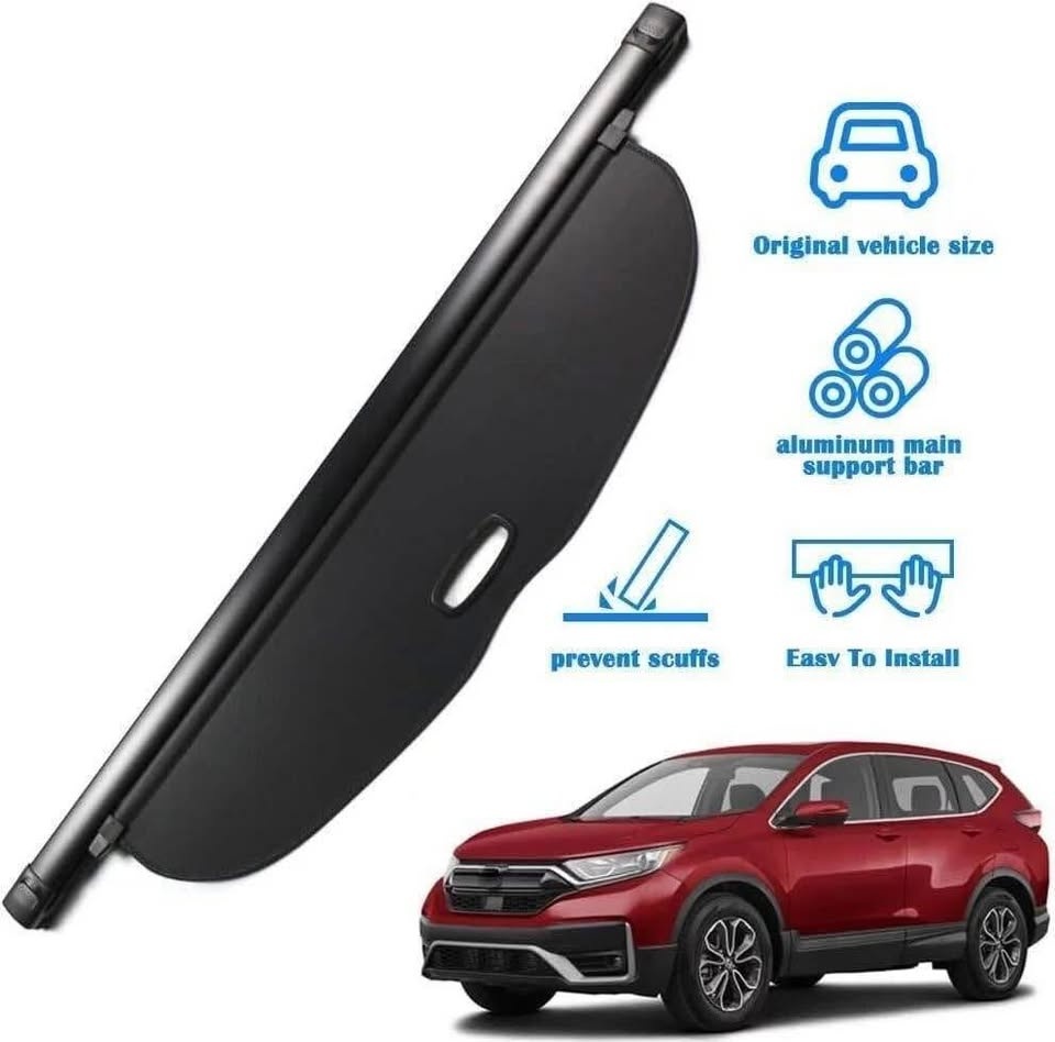 Black Retractable Rear Trunk Cargo Cover for Honda CRV - photo 2