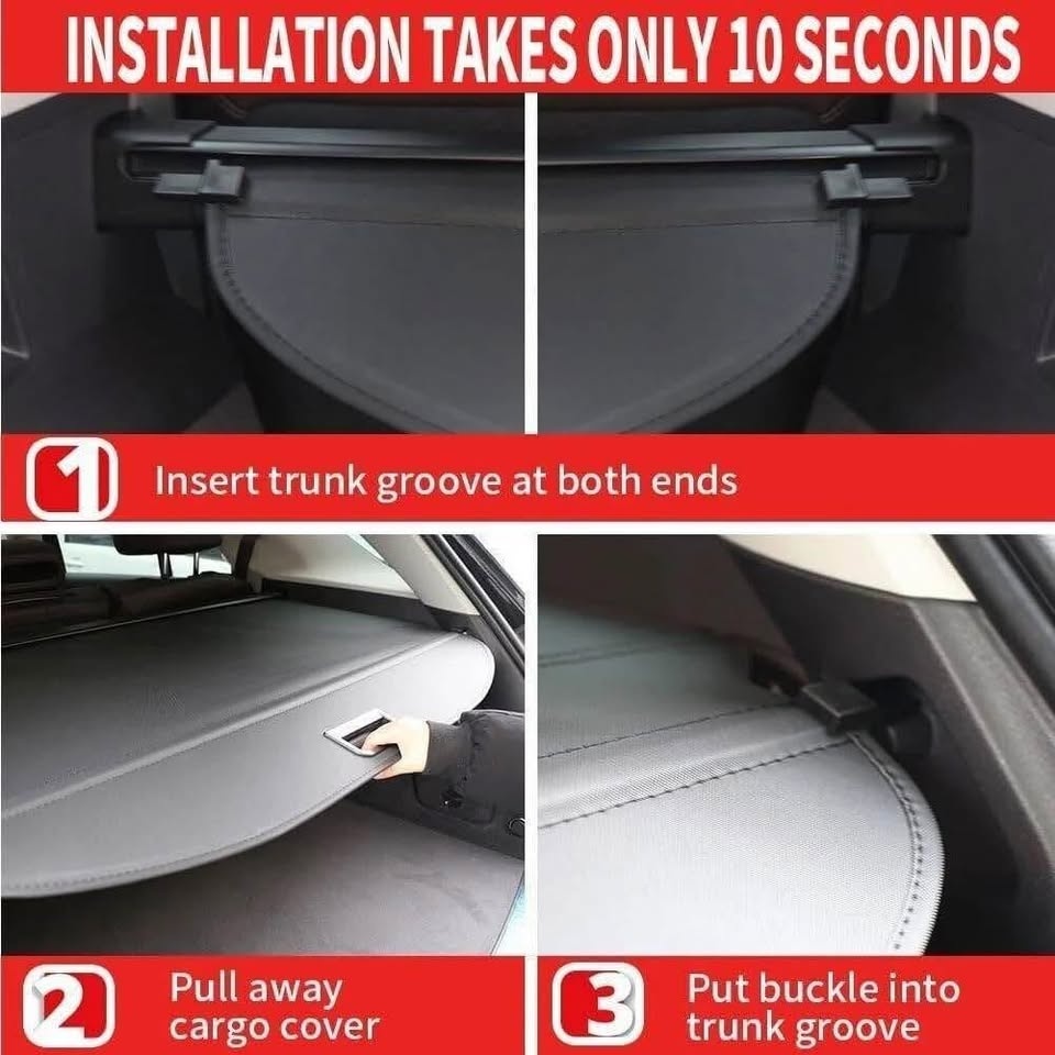 Black Retractable Rear Trunk Cargo Cover for Honda CRV - photo 3