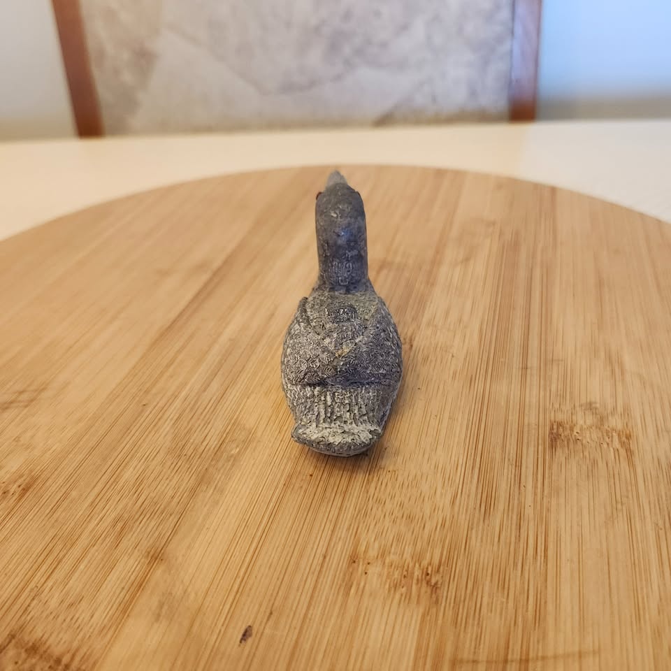 Stone Loon with Baby on Back, Hand Carved - photo 4