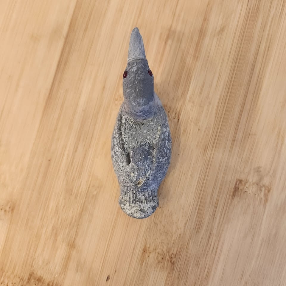 Stone Loon with Baby on Back, Hand Carved - photo 5