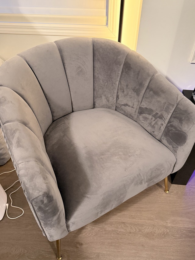 4 piece grey velvet living room set - photo 4