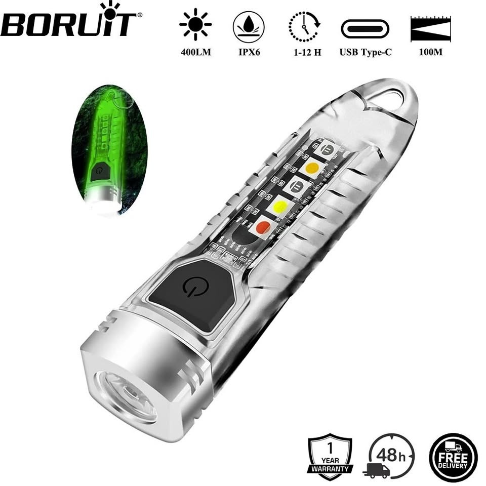 Keychain LED Flashlight EDC Rechargeable Waterproof