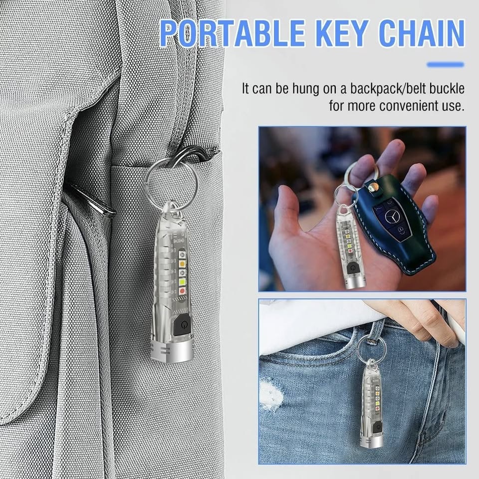 Keychain LED Flashlight EDC Rechargeable Waterproof - photo 5