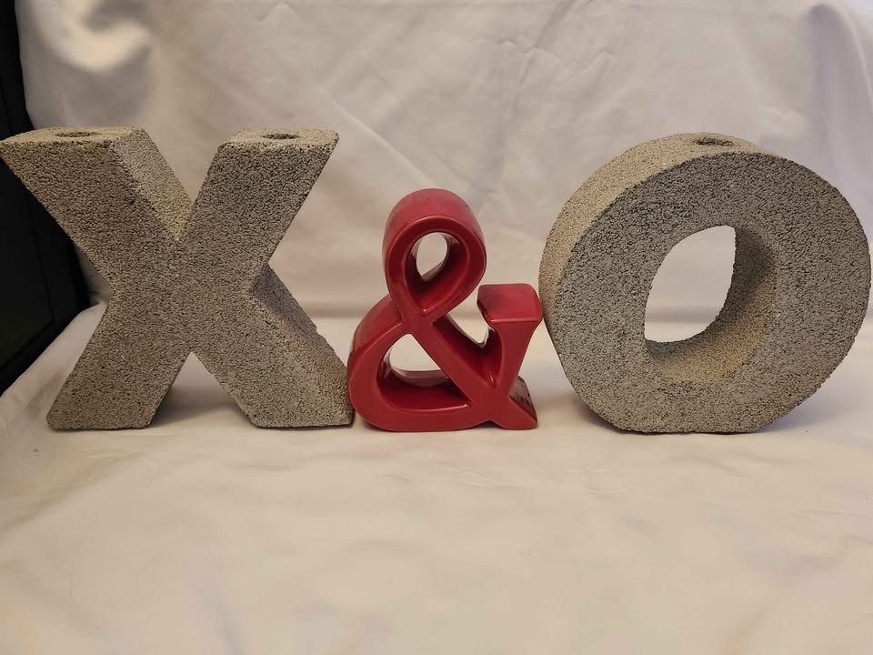 Cement X& O Candle Holders - photo 2
