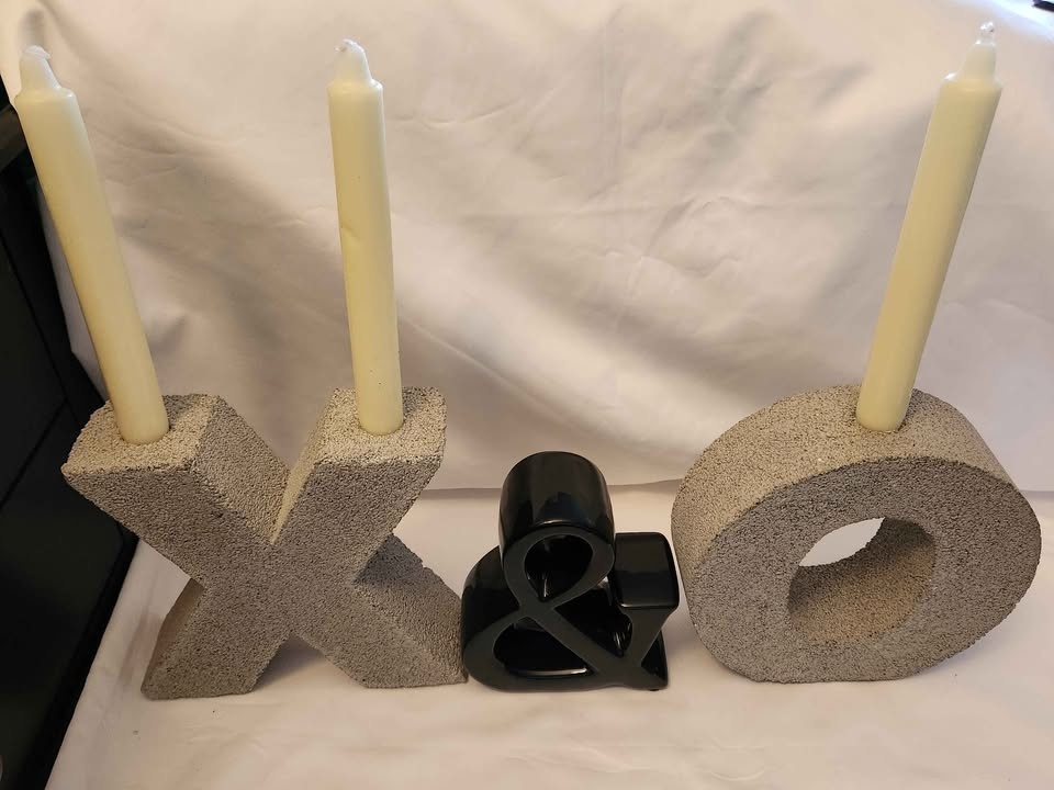 Cement X& O Candle Holders - photo 4