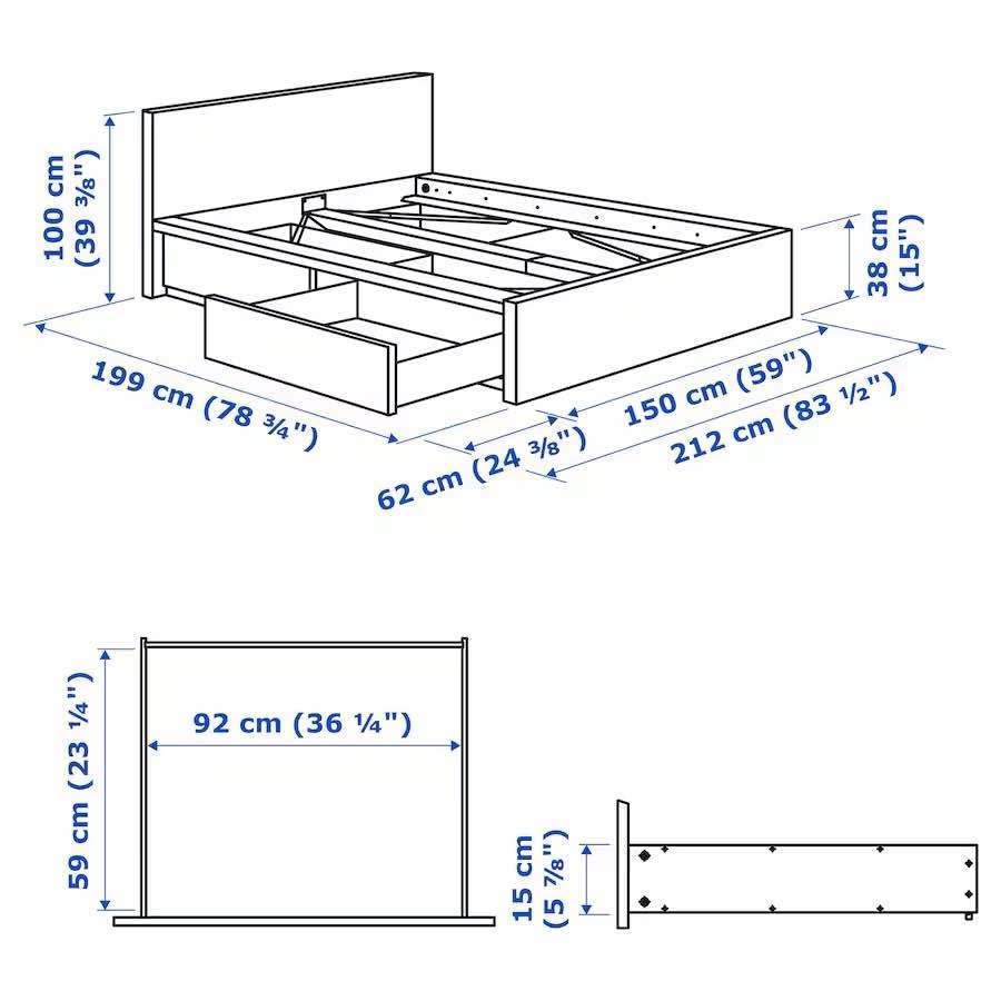 IKEA bed with storage - photo 3