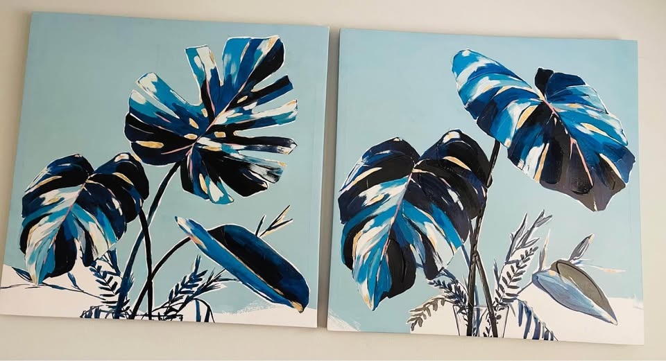 Wall Decor, 2 Pieces, Blue