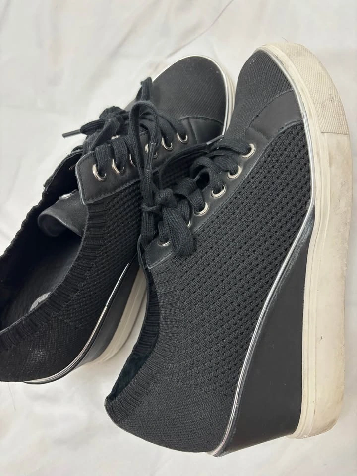 Black Wedge Sneakers Women's Size 10M - photo 2
