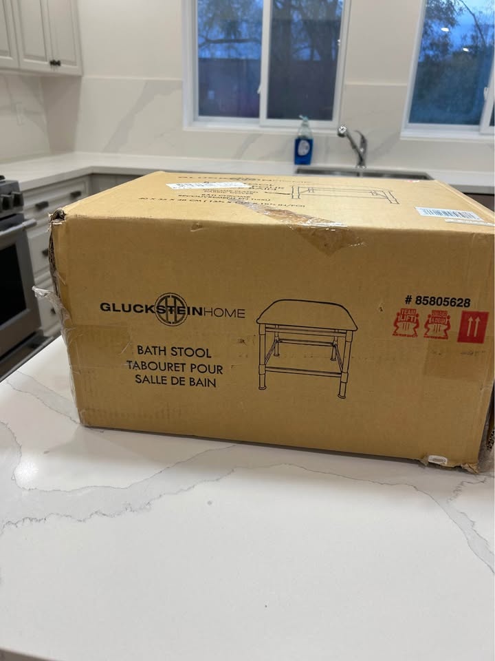 Chrome finish footstool for vanity or bathroom still in the pack - photo 2