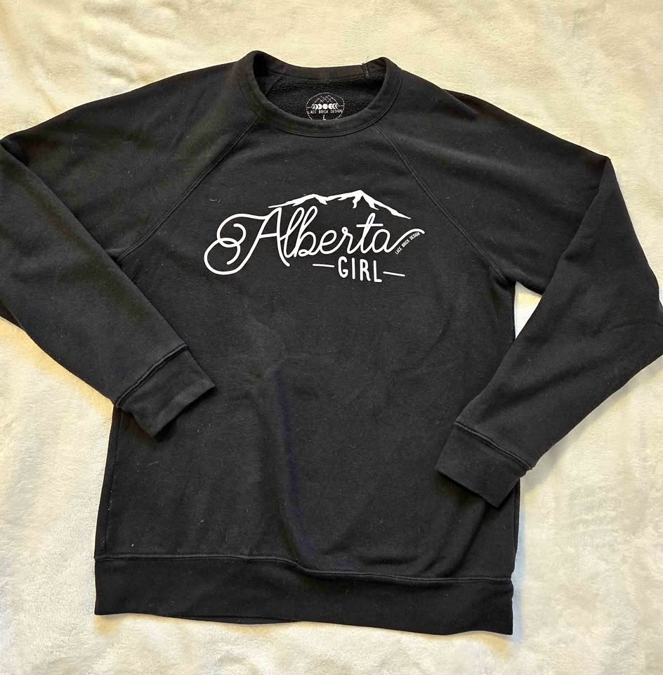 "Alberta Girl" Black Sweatshirt, Size L