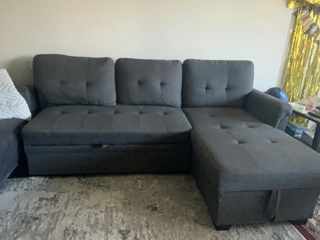L-Shape Convertible Sleeper Sofa with Storage