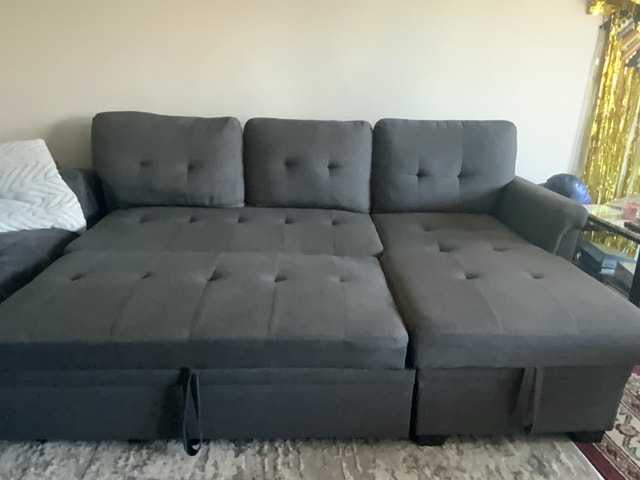 L-Shape Convertible Sleeper Sofa with Storage - photo 2