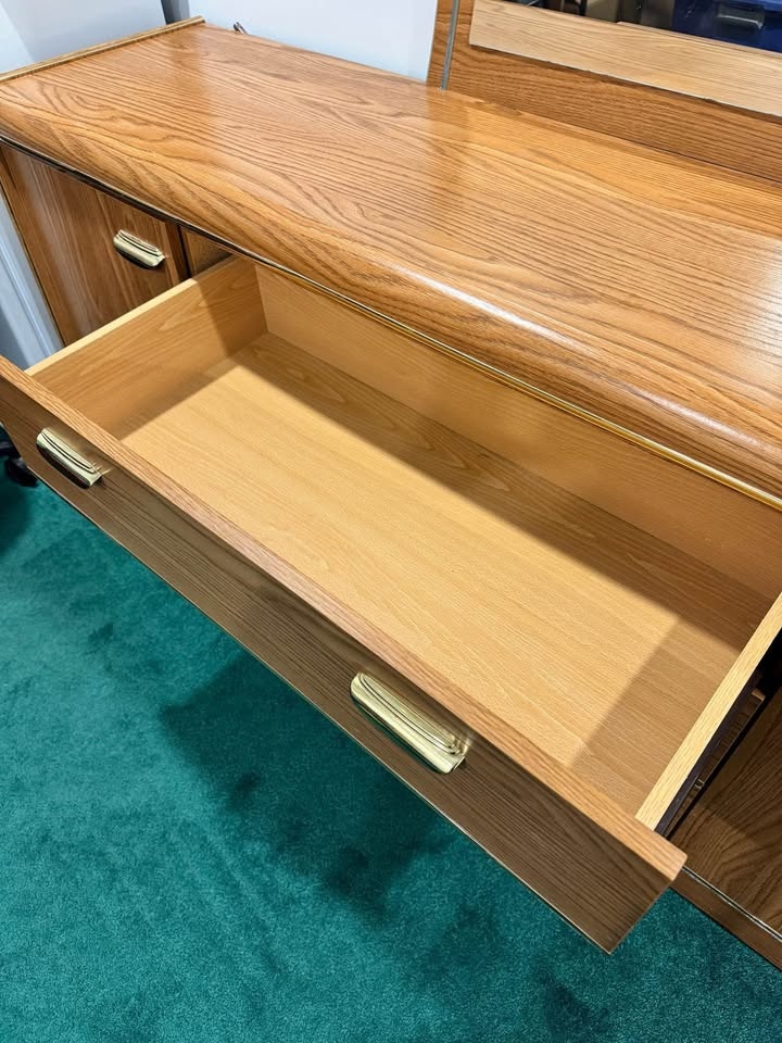Wooden Dresser with Mirror - photo 2