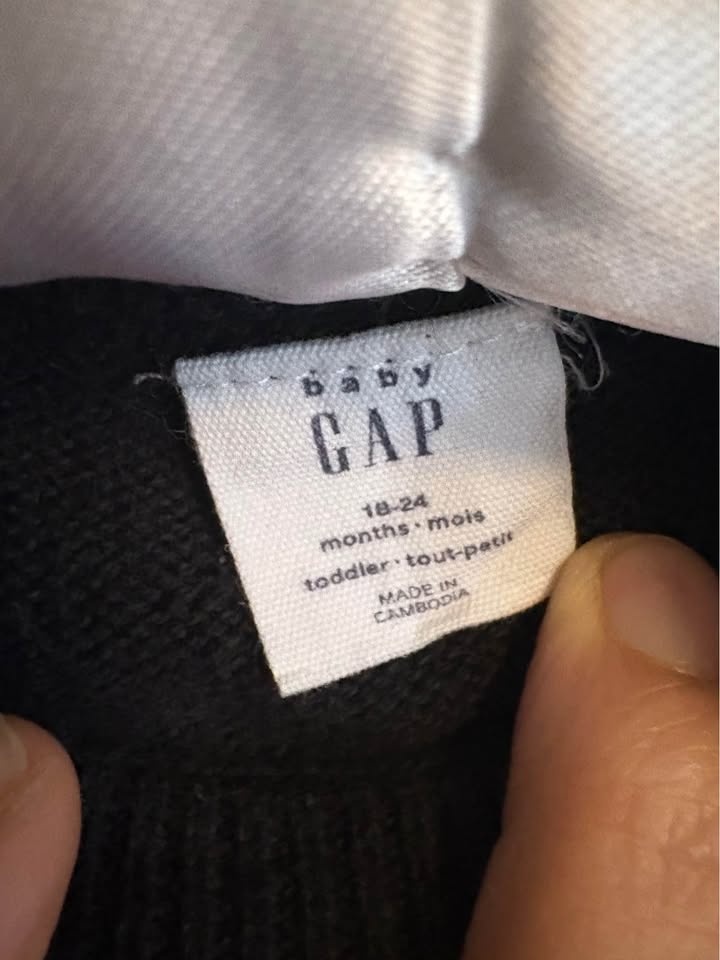 BabyGap 18-24M Baby Toddler Black Sweater Dress plus Carters Sto - photo 3