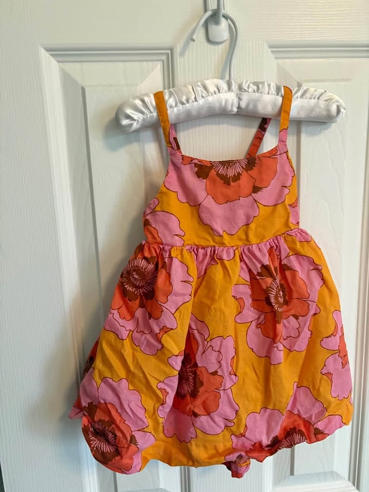 BabyGap 18-24M Baby Toddler Dress - Pink and Orange Peonies plus